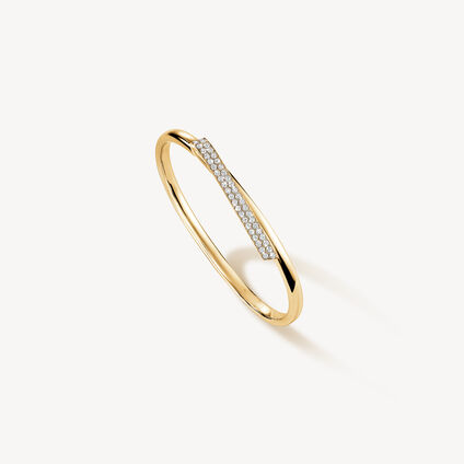 INSIDE/OUT Diamond Flip Bangle, 18K Yellow Gold, large
