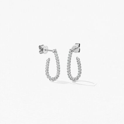 Signature Pear Hoop - Small, 18K White Gold, large