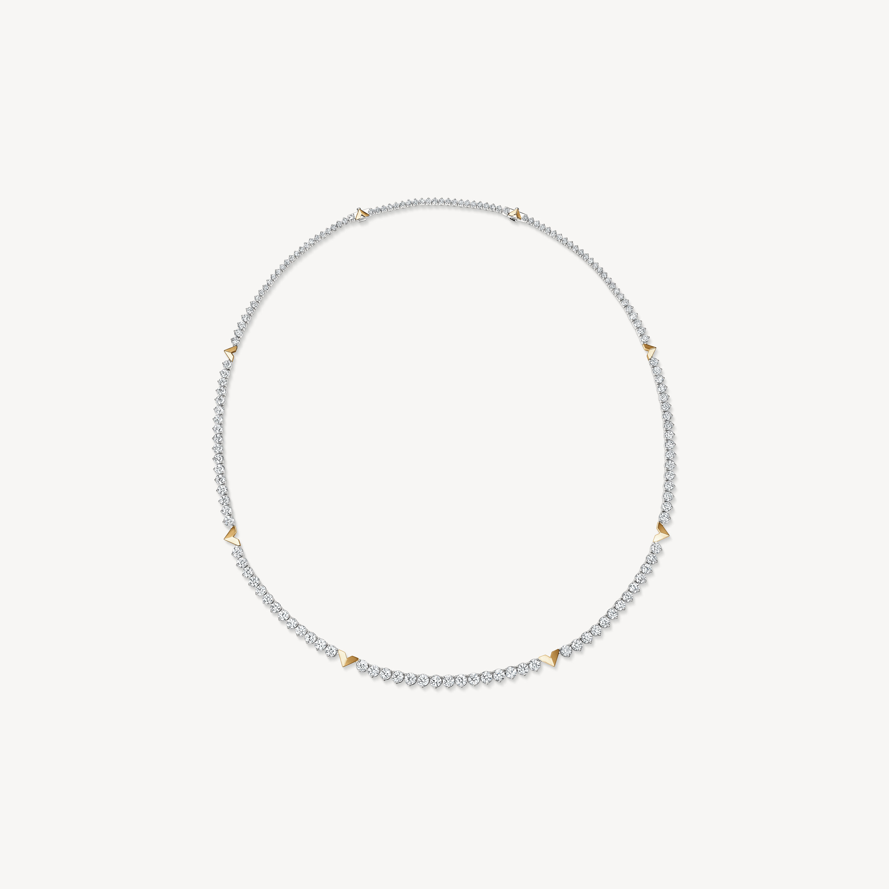 Copley Diamond Line Necklace, 18K White Gold & Yellow Gold, large