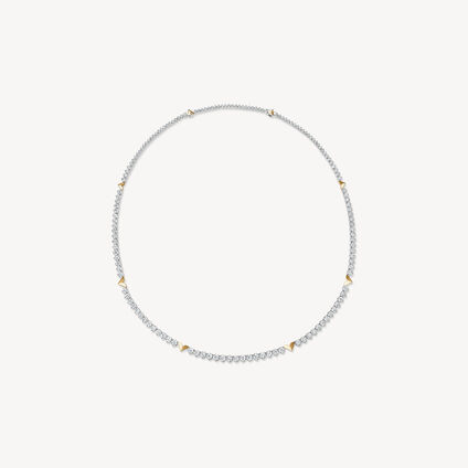 Copley Diamond Line Necklace, 18K White Gold & Yellow Gold, large