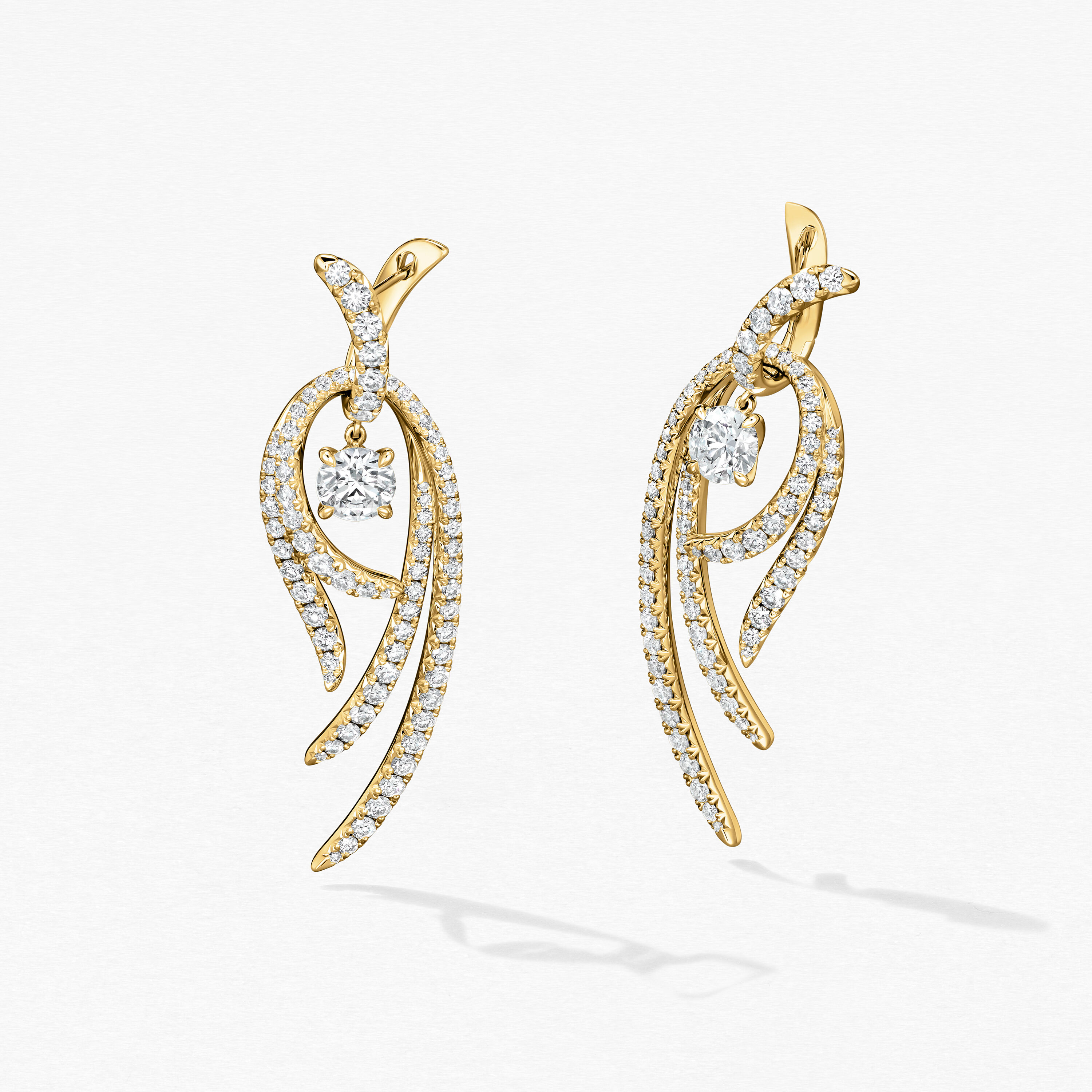 Vela Twisted Drop Earrings, Large, 18K Yellow Gold, large