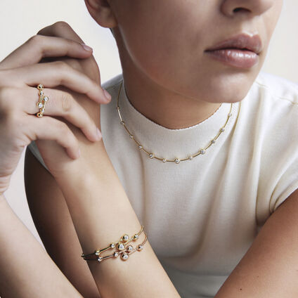 DREAM Floating Flexi Bangle, 18K Yellow Gold, large