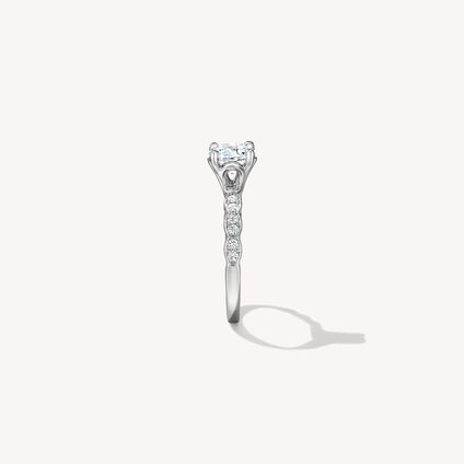 Lorelei Floral Engagement Ring with Diamond Band, Platinum, large