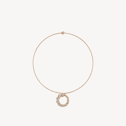 DREAM Circle Convertible Pendant Necklace, 18K Rose Gold, large