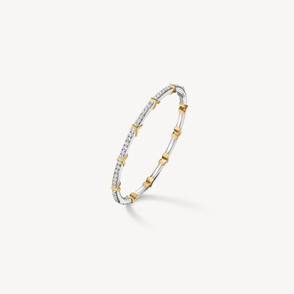 Copley Eternity Pav&eacute; Diamond Bangle, 18K White gold and Yellow gold, large