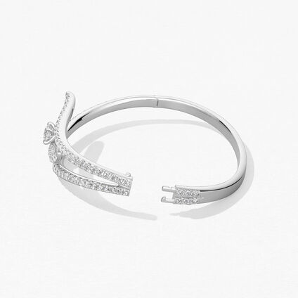 Vela Triple Row Pavé Bangle, 18K White Gold Vela Triple Row Pavé Bangle, 18K White Gold, large