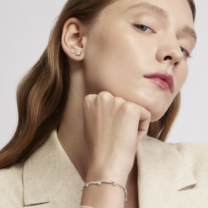VELA Crossover Pav&eacute; Diamond Bracelet, 18K White Gold, large