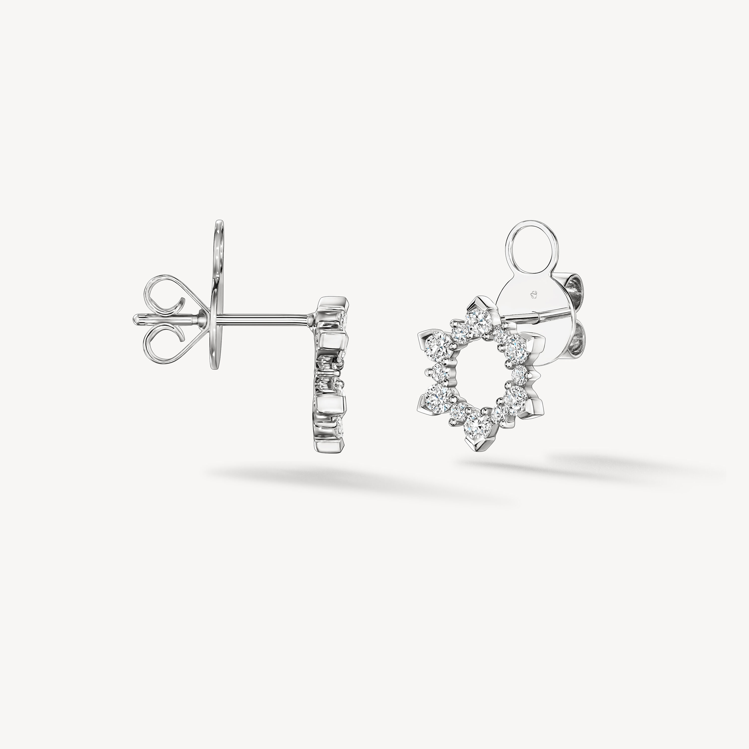 AERIAL Sunburst Earrings - Small, 18K White Gold, large