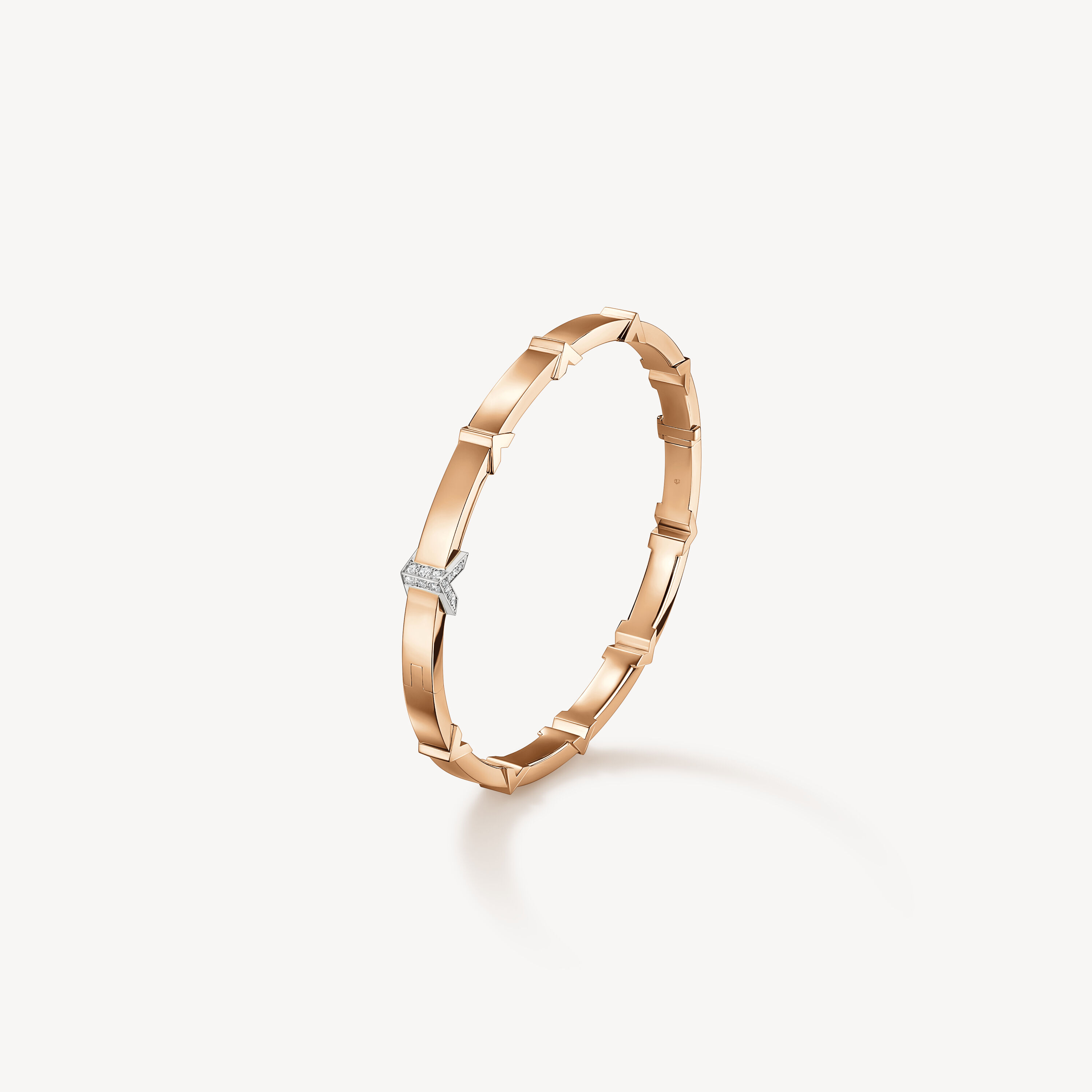 Copley Architectural Bangle, 18K White Gold & Rose Gold, large