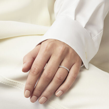 Destiny Diamond Band, 18K White Gold, large