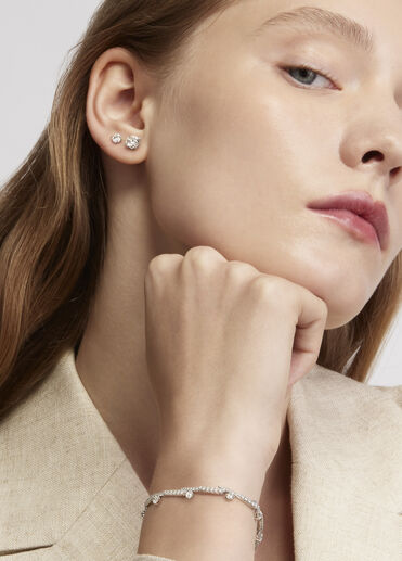 VELA Crossover Pavé Diamond Bracelet, 18K White Gold VELA Crossover Pavé Diamond Bracelet, 18K White Gold, large