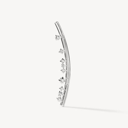 BARRE Floating Diamond Brooch, 18K White Gold, large