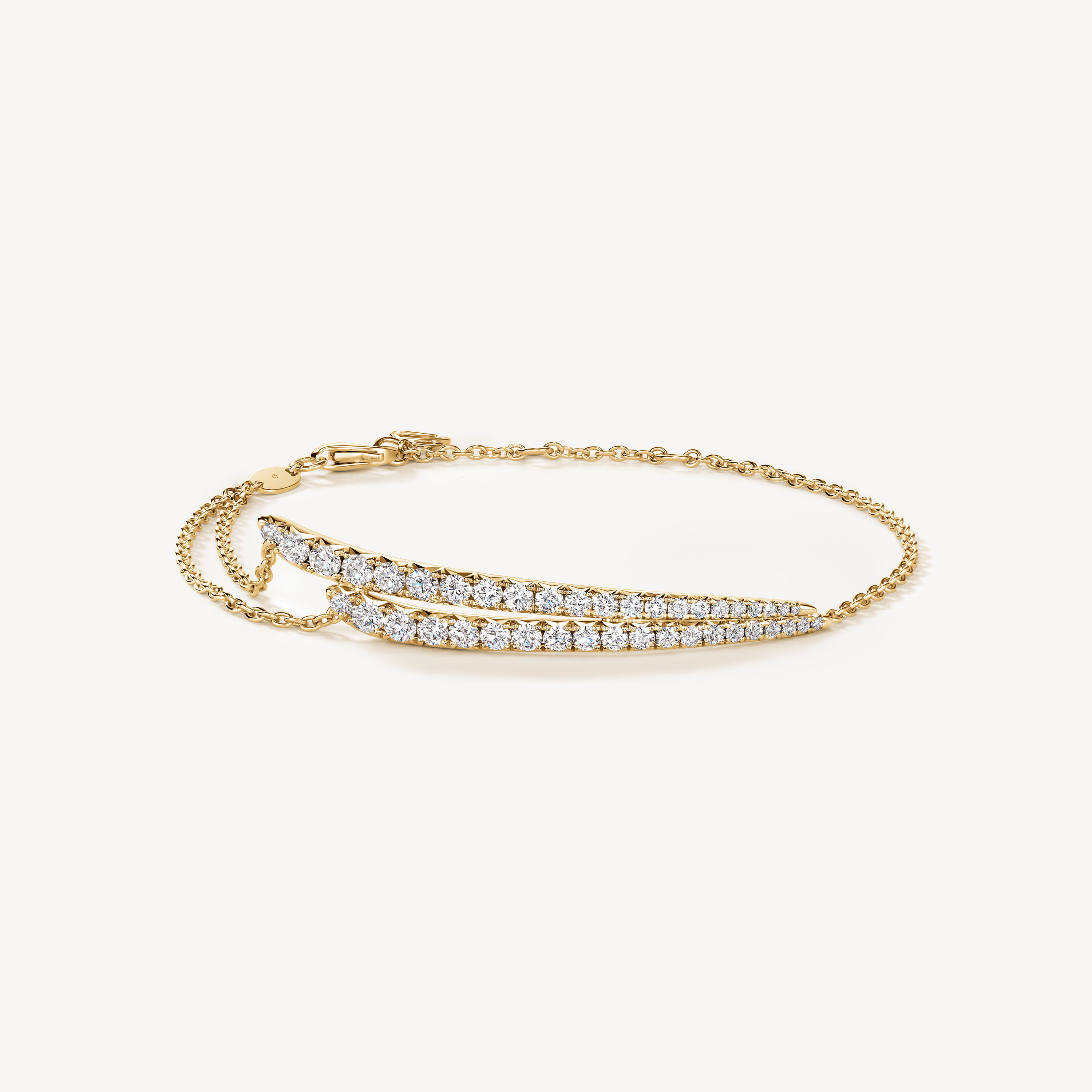 VELA French Cut Pav&eacute; Diamond Bracelet, 18K Yellow Gold, large