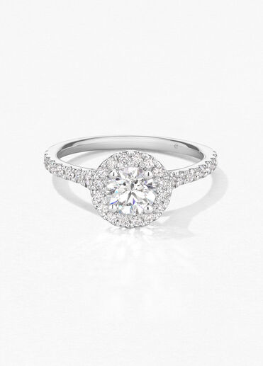 Transcend Single Halo Solitaire Engagement Ring,  Transcend Single Halo Solitaire Engagement Ring, , large