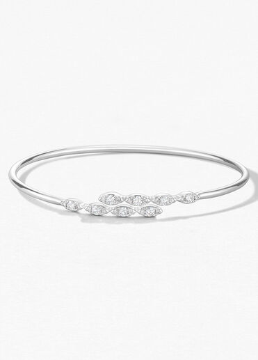 Aerial Marquise Flexi Bangle, 18K White Gold Aerial Marquise Flexi Bangle, 18K White Gold, large