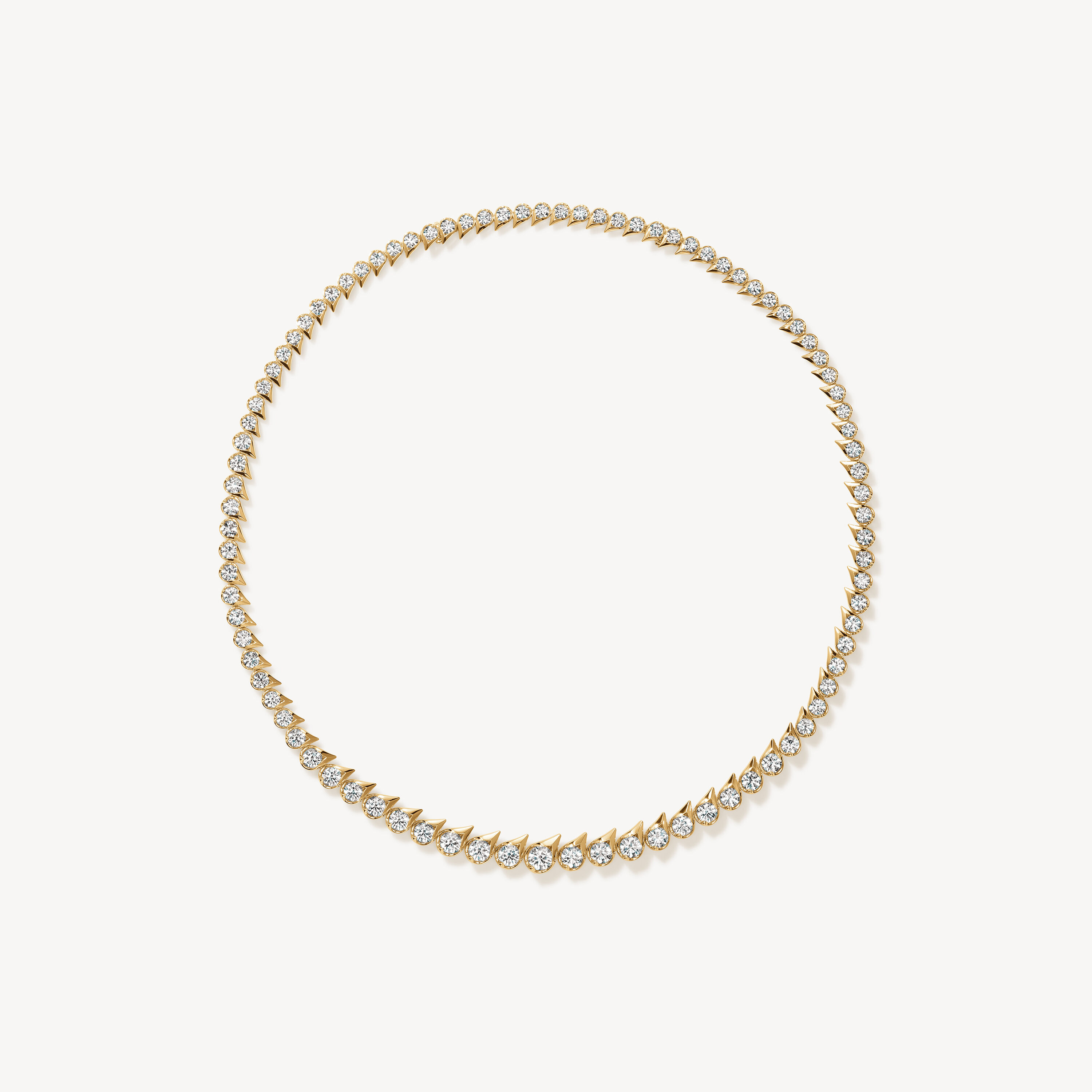 LU Droplet Graduated Necklace, 18K Yellow Gold, large