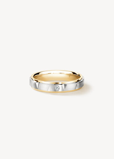 LOVE Chevron Wedding Band, 18k Yellow Gold w/Platinum LOVE Chevron Wedding Band, 18k Yellow Gold w/Platinum, large
