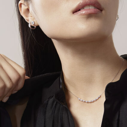 Aerial Dewdrop Pendant Small, 18K White Gold, large