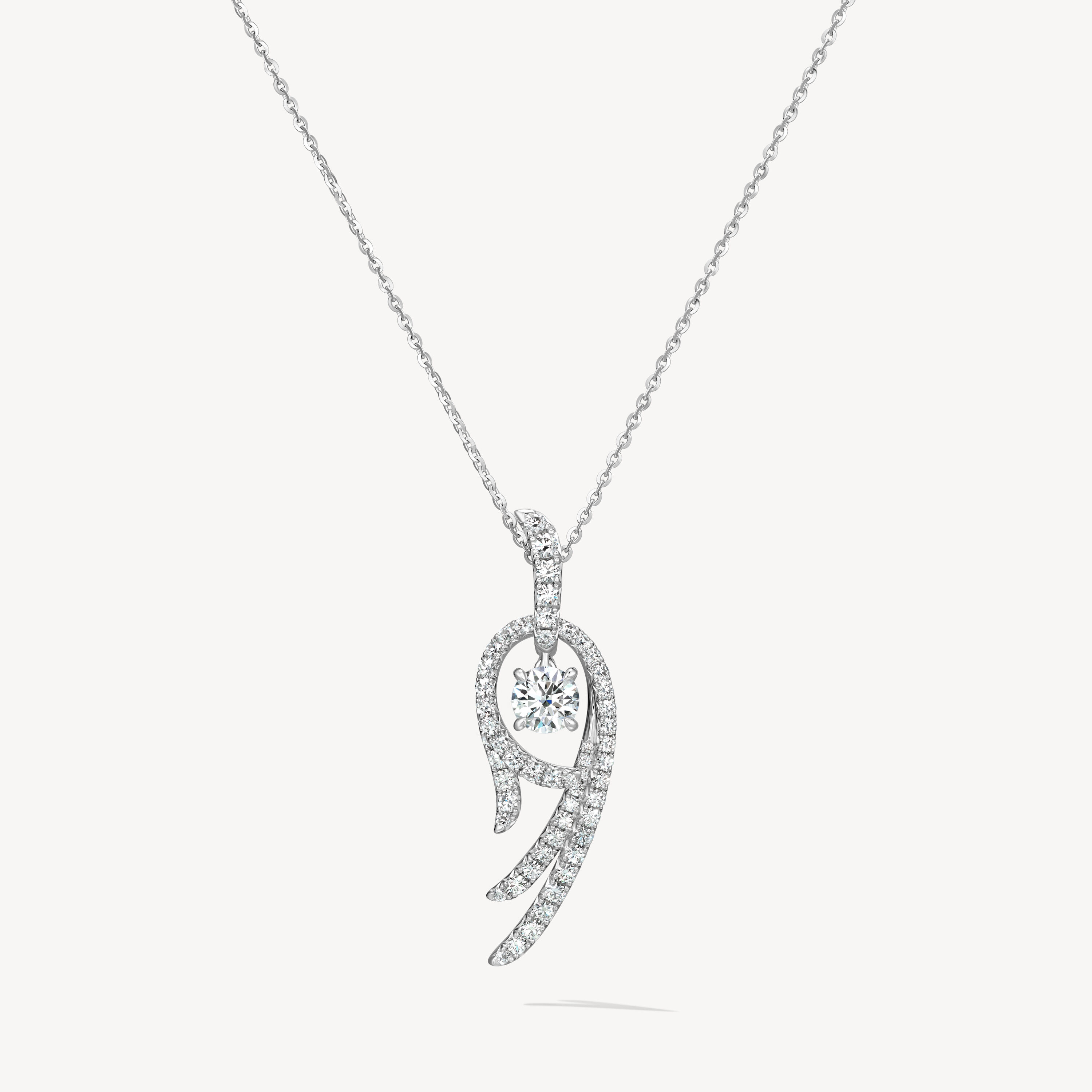 VELA Twisted Pendant Necklace, 18K White Gold, large