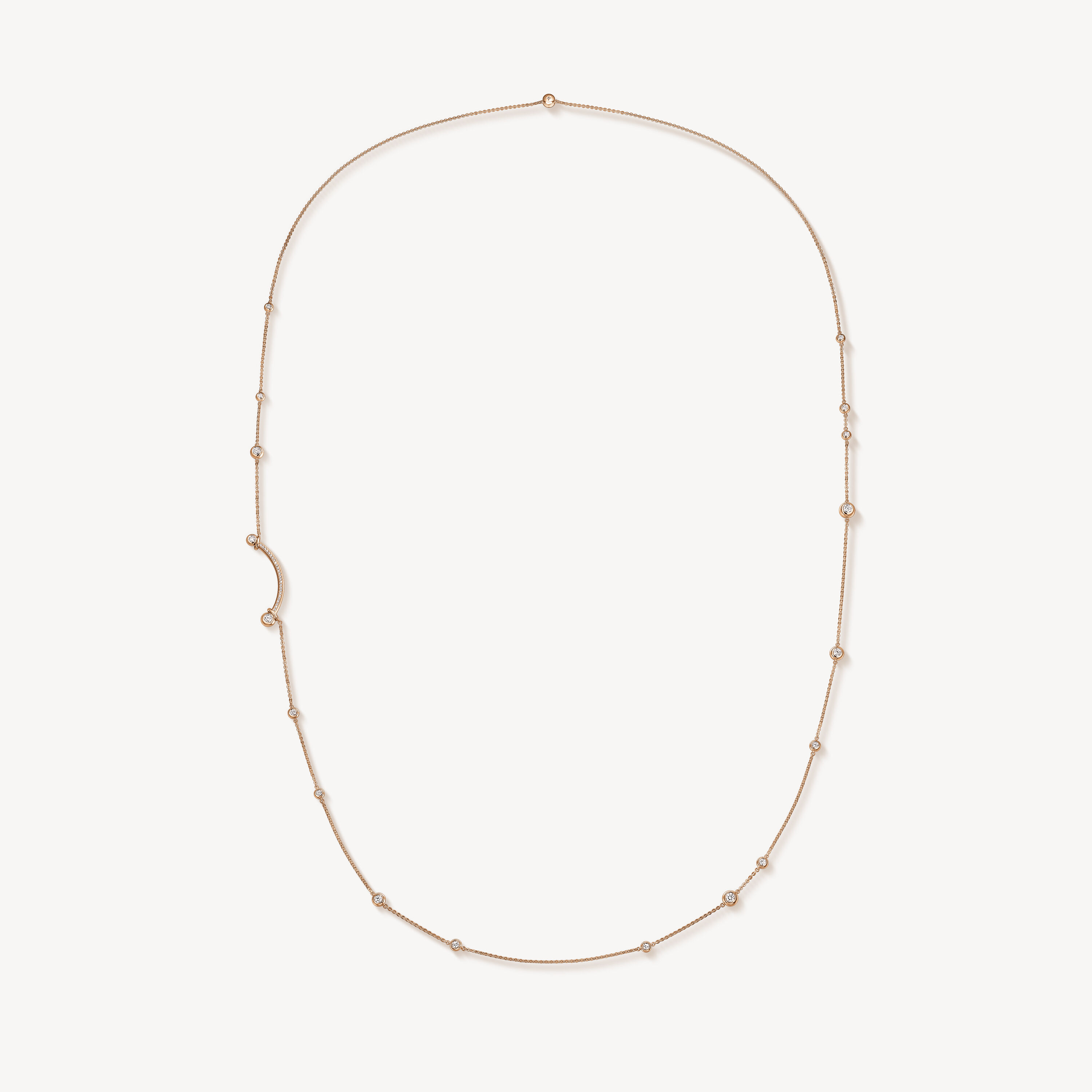 DREAM COMET LONG NECKLACE, 18K Rose Gold, large