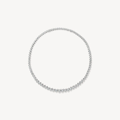 LU Droplet Graduated Necklace, 18K White Gold, large