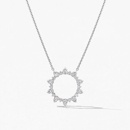 Aerial Eclipse Large Pendant, 18K White Gold, large