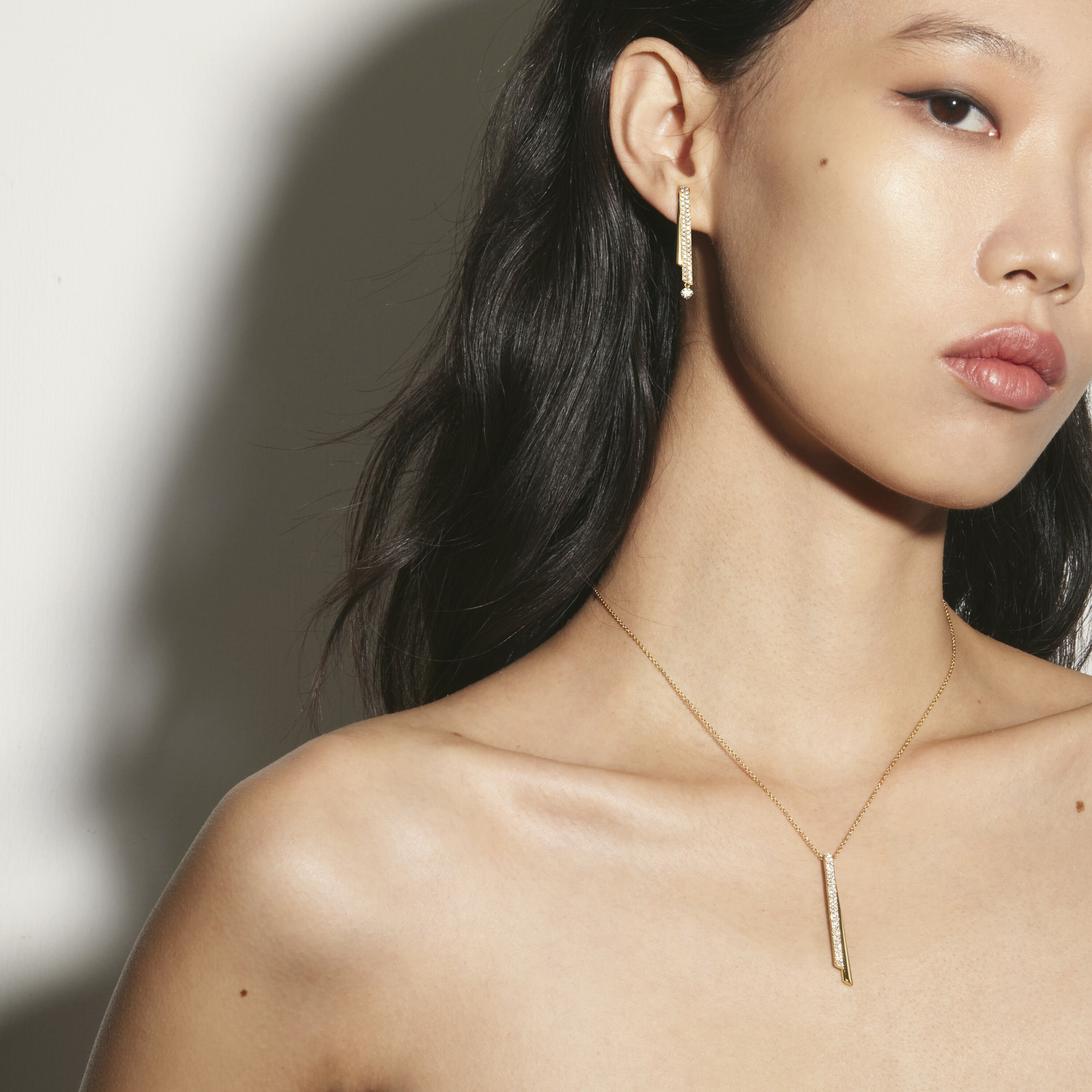 INSIDE/OUT Diamond Stiletto Flip Petite Earrings, 18K White Gold, large