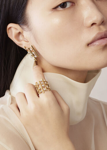 Barre Multi-Row Diamond Ring, 18K White Gold Barre Multi-Row Diamond Ring, 18K White Gold, large