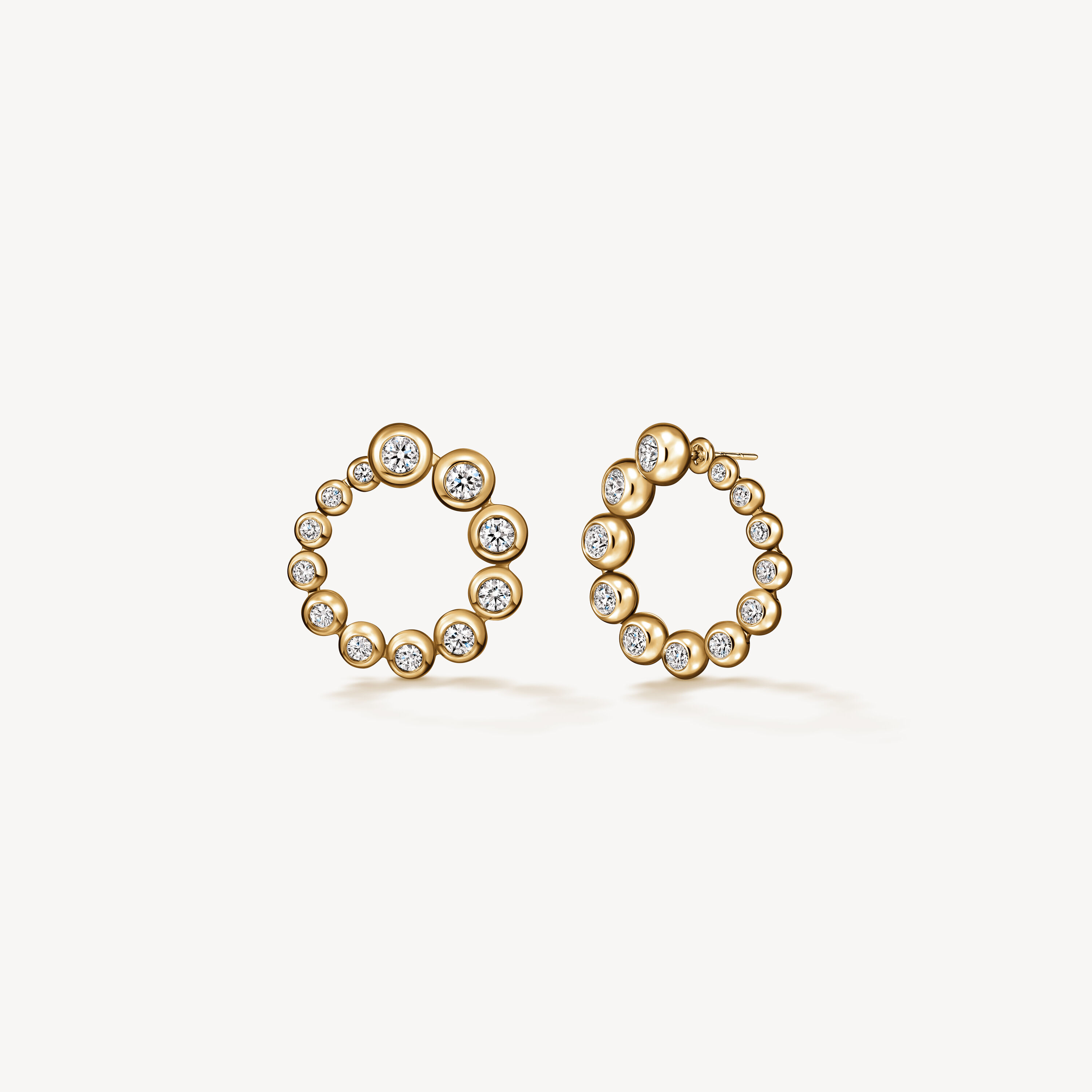 DREAM Circle Convertible Earrings, 18K Yellow Gold, large