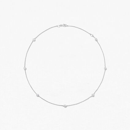 Signature Bezels By The Yard 7 Stone, 18K White Gold, large