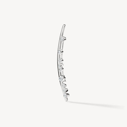 Barre Floating Diamond Brooch, 18K White Gold Barre Floating Diamond Brooch, 18K White Gold, large