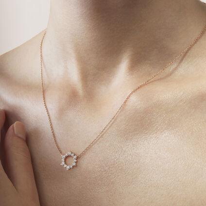 Aerial Eclipse Pendant, 18K White Gold, large