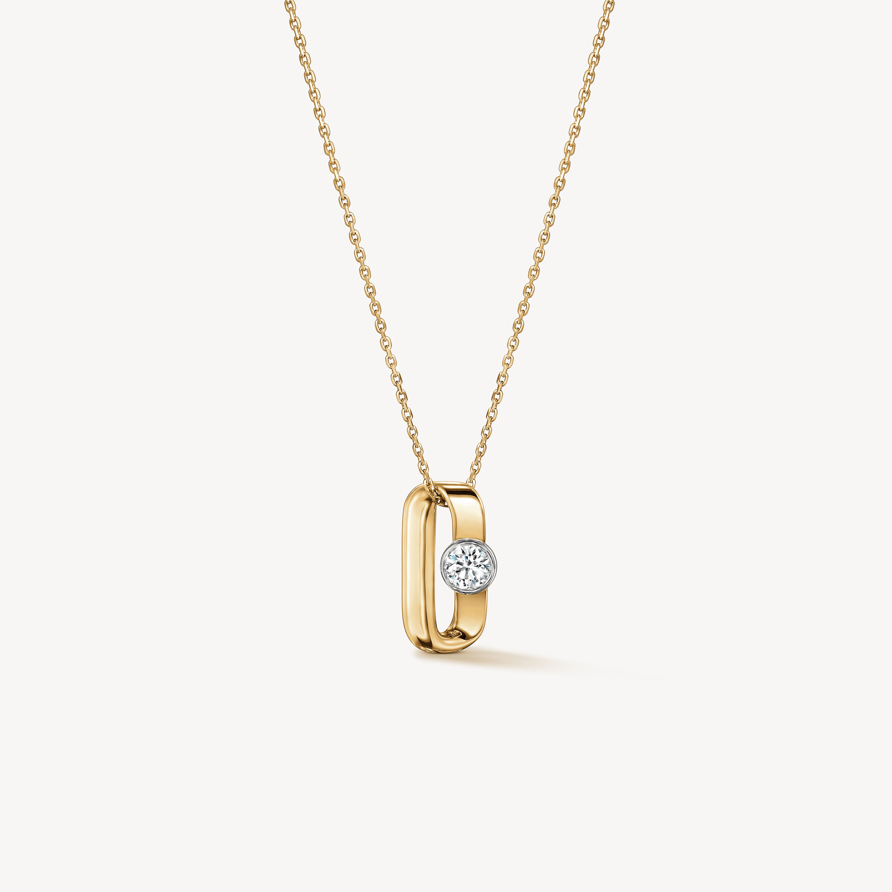 INSIDE/OUT Single Diamond Pendant Necklace, 18KY/18KW, large