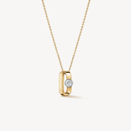 INSIDE/OUT Single Diamond Pendant Necklace, 18KY/18KW, large