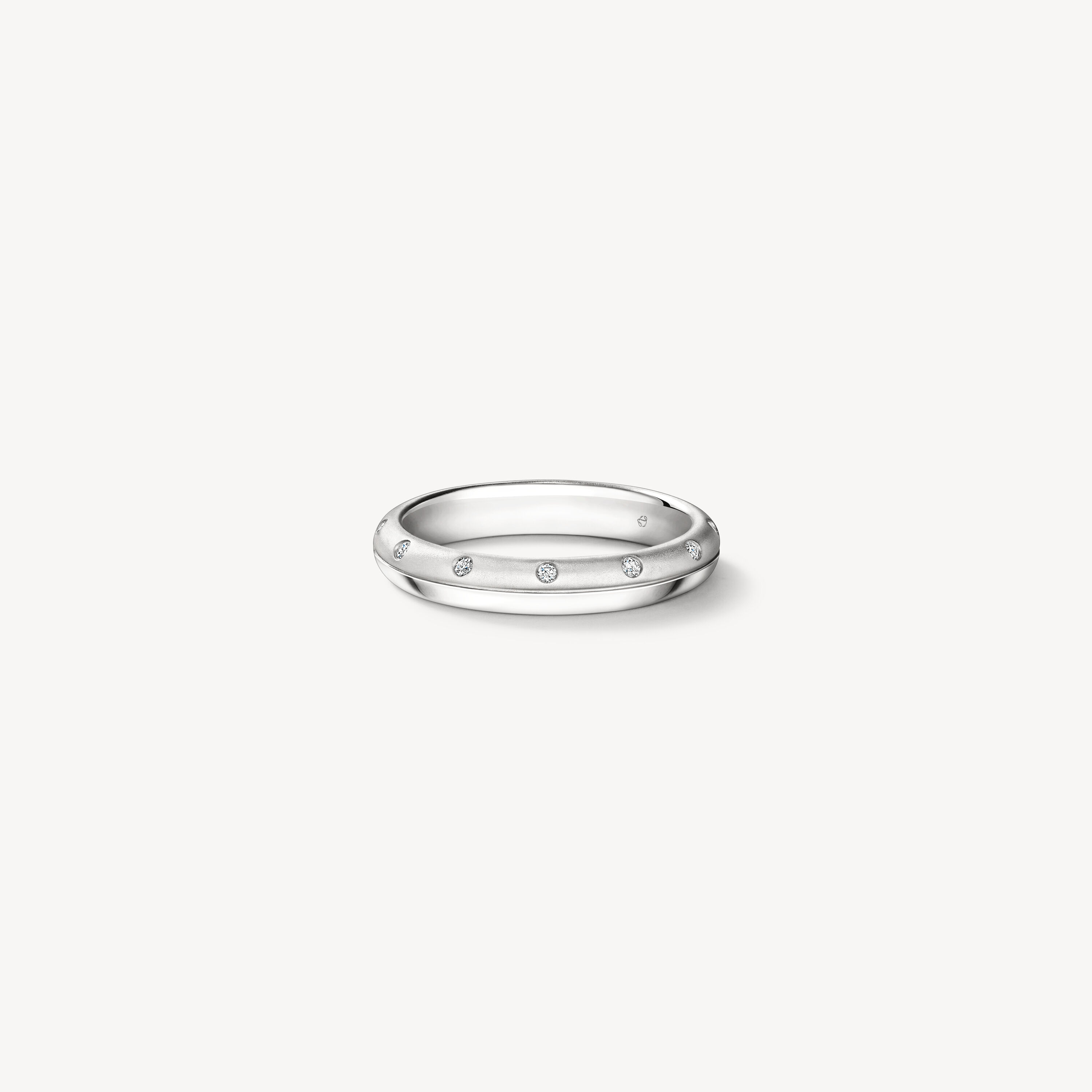 Love Satin Finish Multi-Diamond Band, Platinum, large