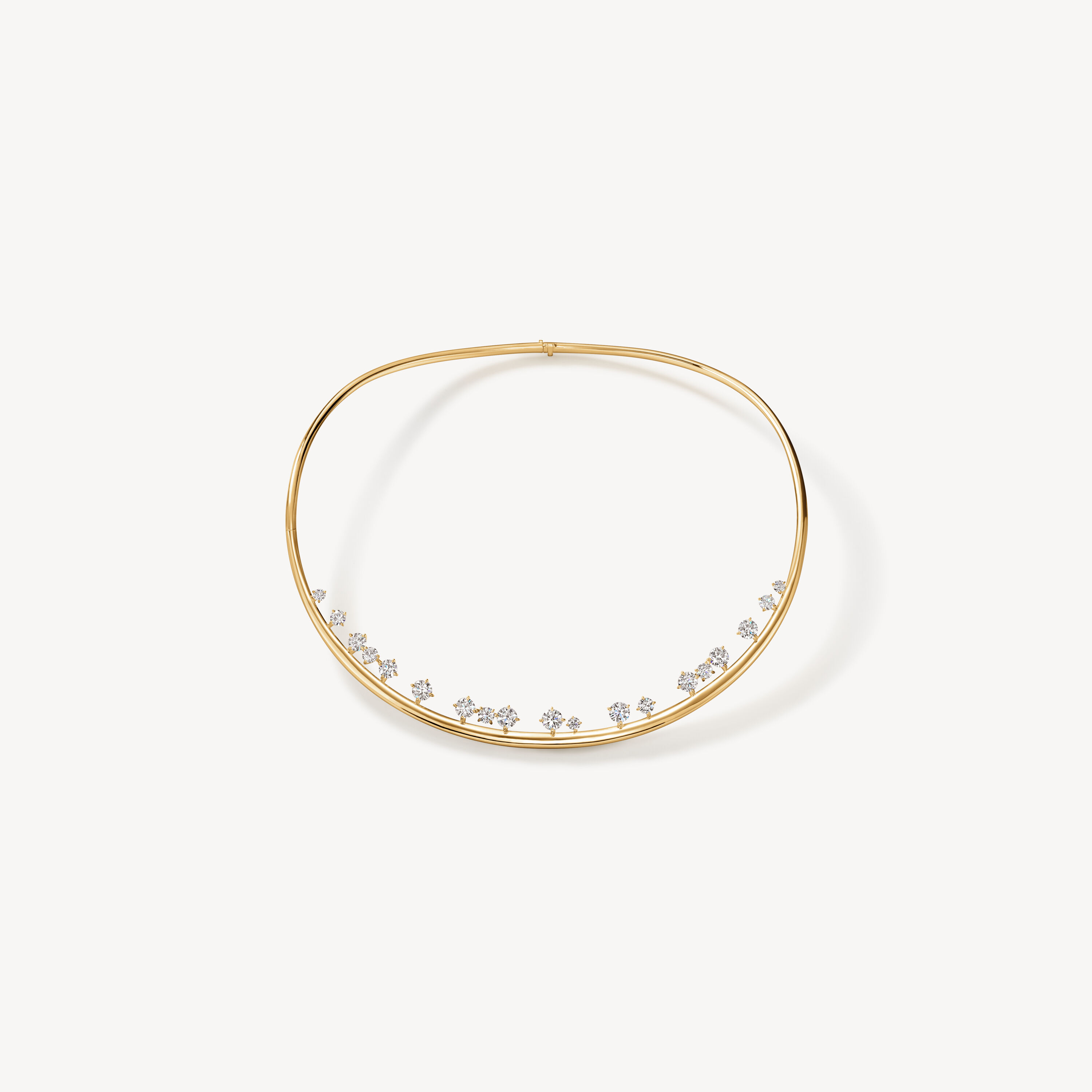 BARRE Floating Diamond Choker , 18K Yellow Gold, large