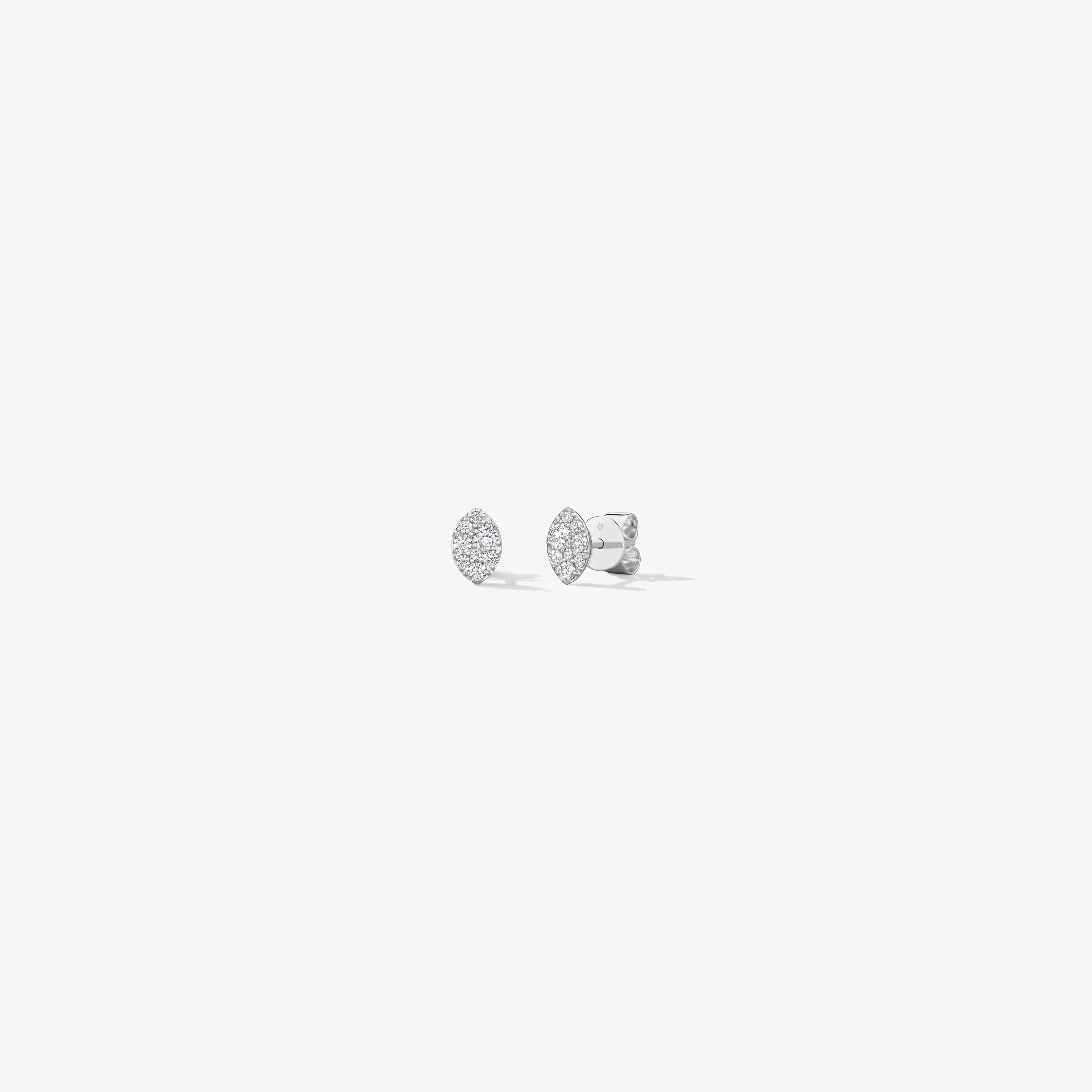 Tessa Diamond Navette Earrings, 18K White Gold, large