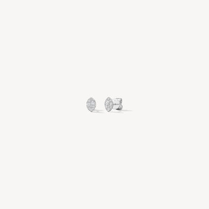 Tessa Diamond Navette Earrings, 18K White Gold, large