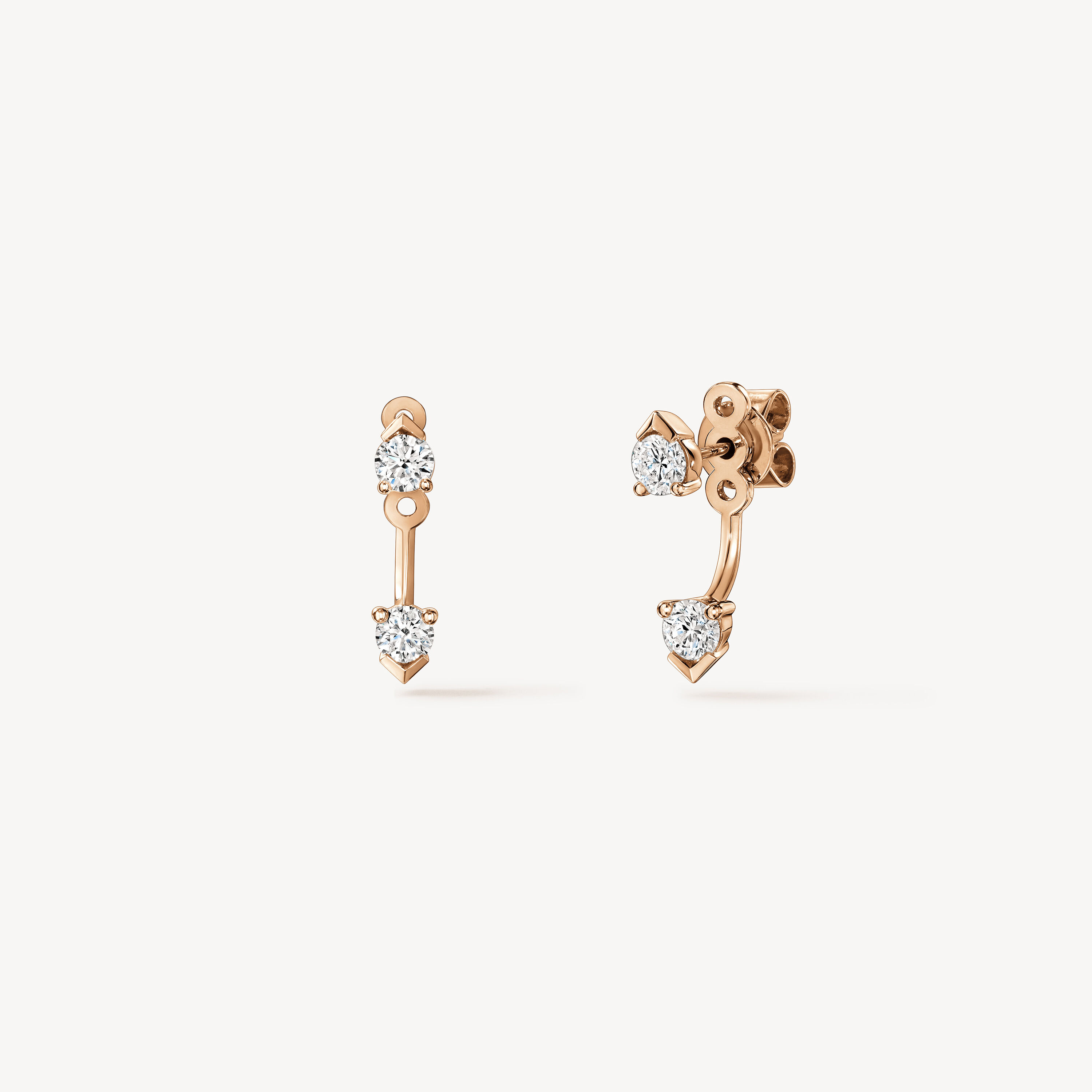 Aerial Floating Ear Jackets, 18K Rose Gold, large