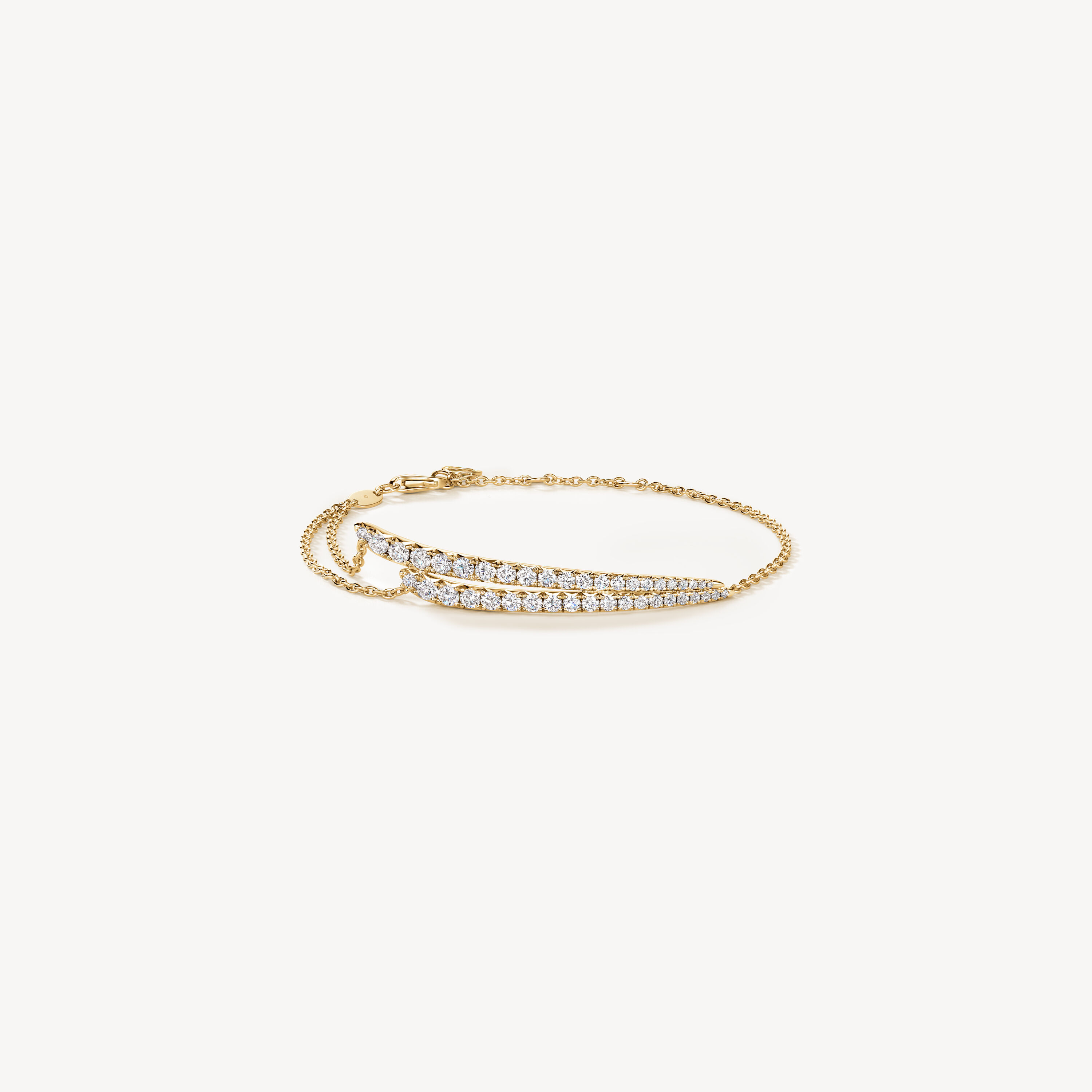 VELA French Cut Pav&eacute; Diamond Bracelet, 18K Yellow Gold, large