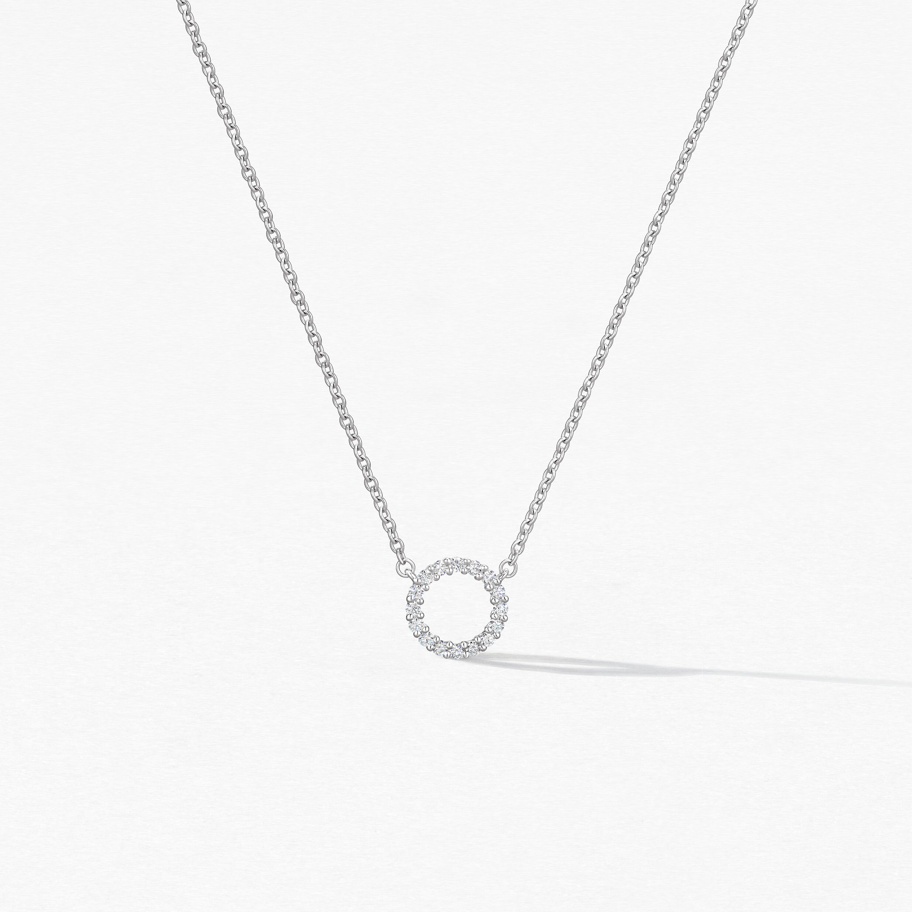 Signature Circle Pendant - Small, 18K White Gold, large