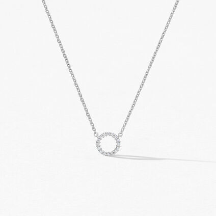 Signature Circle Pendant - Small, 18K White Gold Signature Circle Pendant - Small, 18K White Gold, large