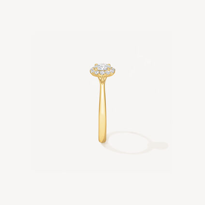 VELA Halo Ring, 18K Yellow Gold, large