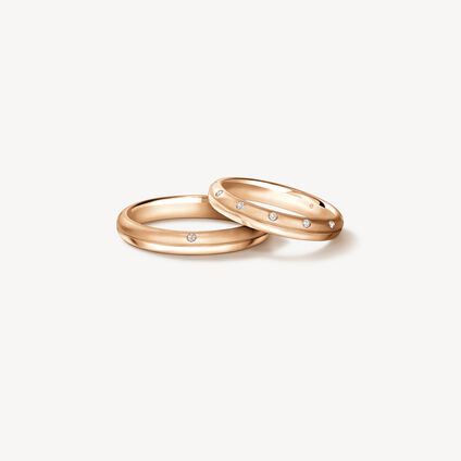 Love Satin Finish Multi-Diamond Band, 18K Rose Gold, large