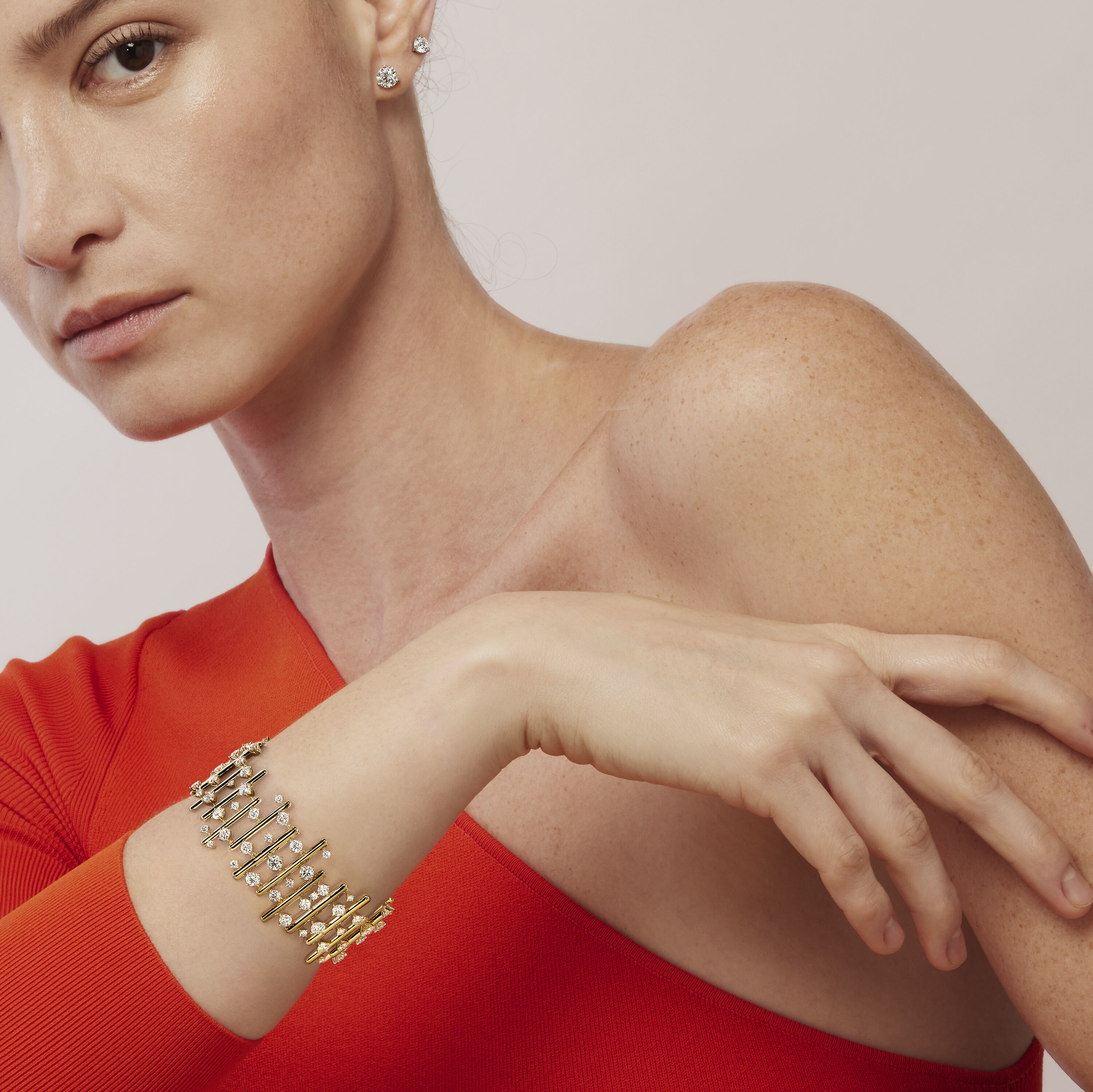 Barre Multi-Row Large Bracelet, 18K Yellow Gold, large