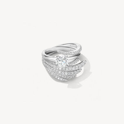 VELA Solitaire Ring With Diamond Gallery, Platinum, large