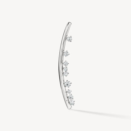 BARRE Floating Diamond Brooch, 18K White Gold, large