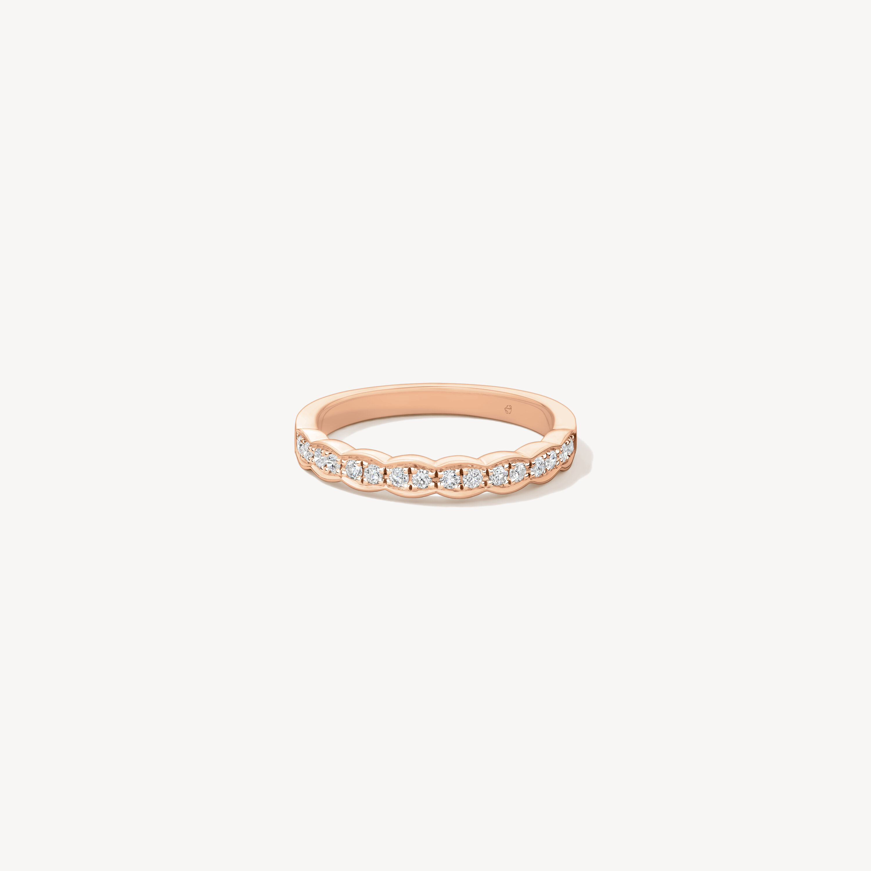 Lorelei Floral Diamond Band, 18K Rose Gold, large