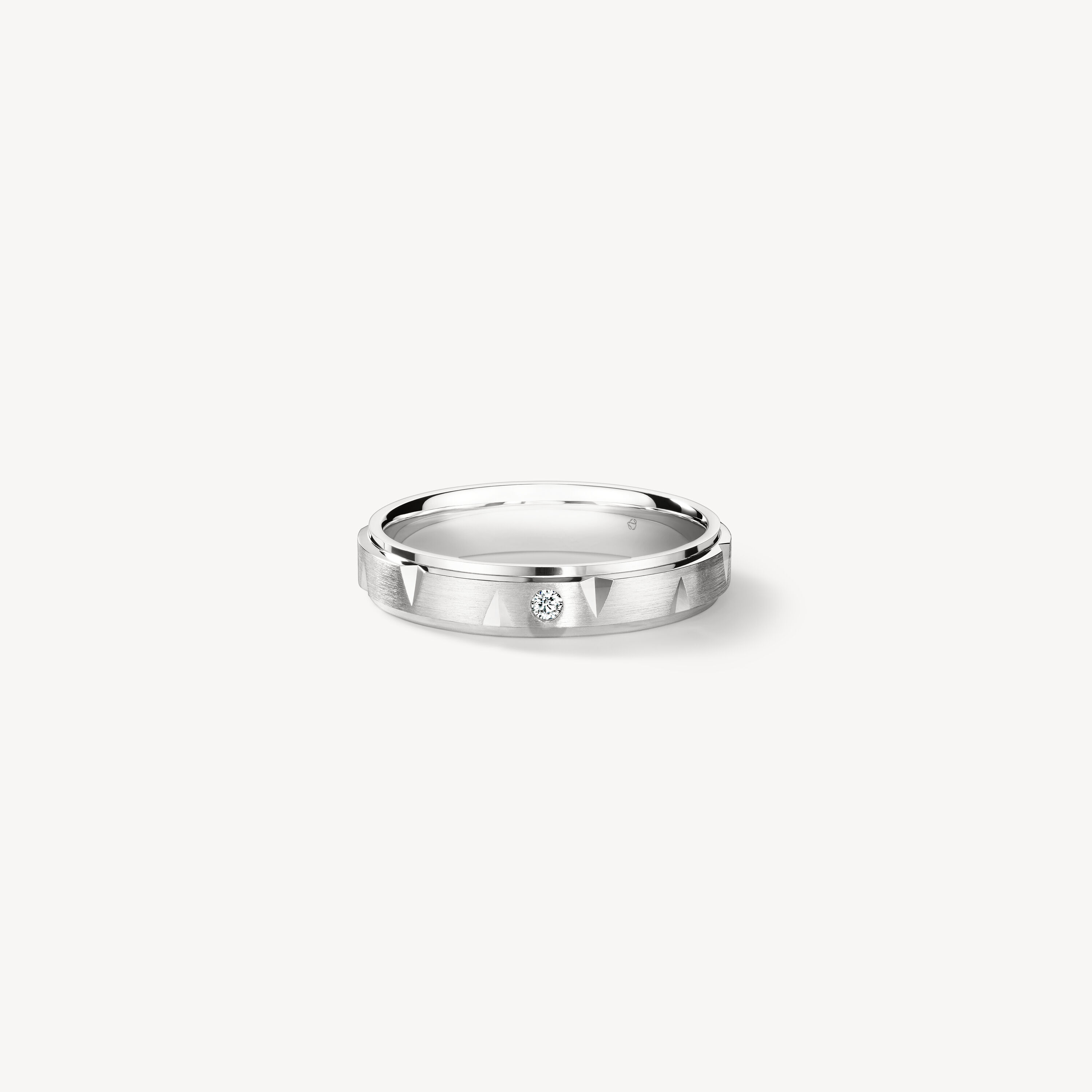 LOVE Chevron Wedding Band, Platinum, large