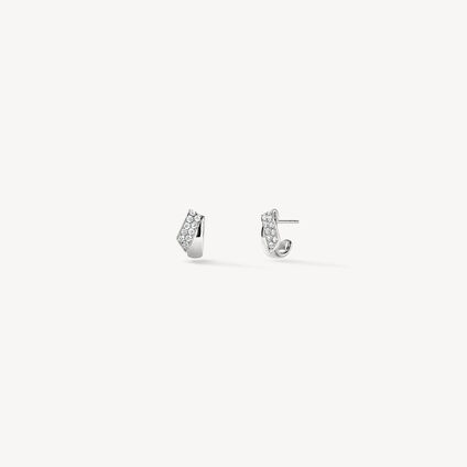 INSIDE/OUT Diamond Flip Huggies, 18K White Gold, large